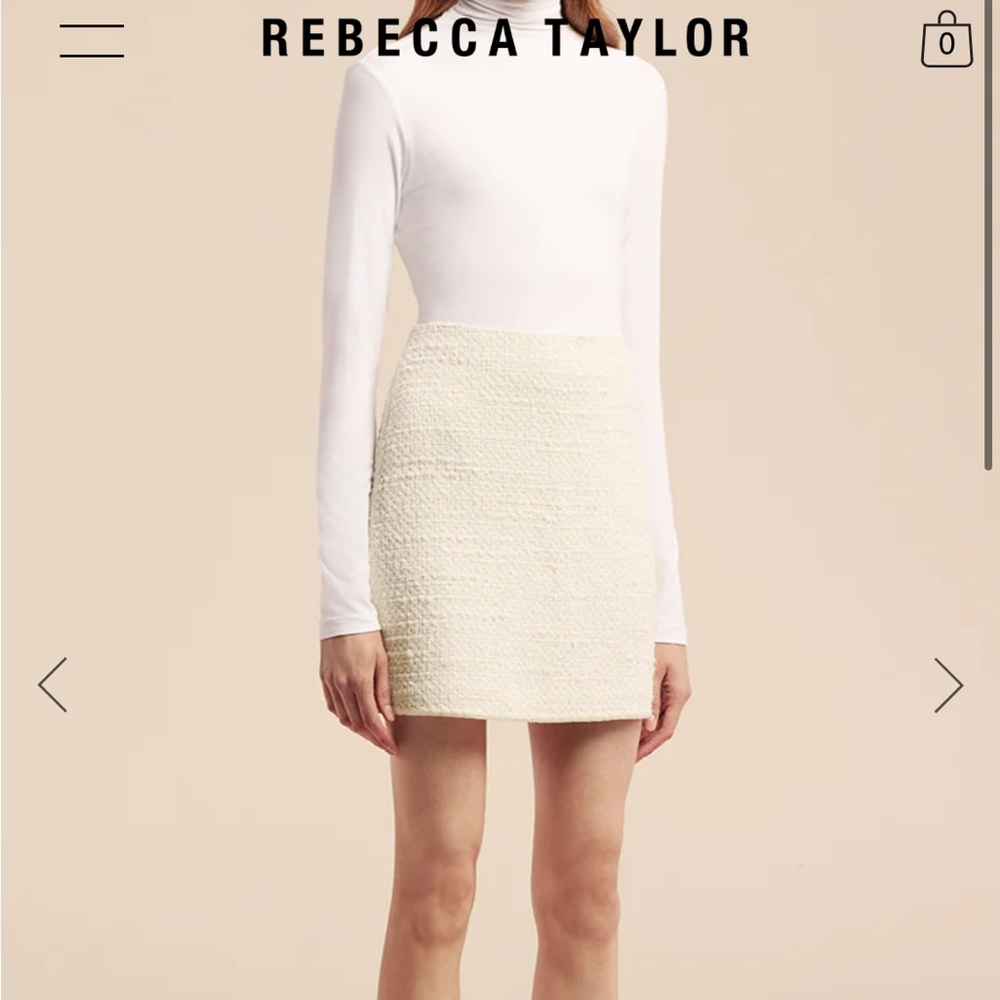 Rebecca Taylor whipstitch tweed skirt